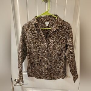 J.Crew Leopard Print Button Down Shirt | 100% Cotton | Small
